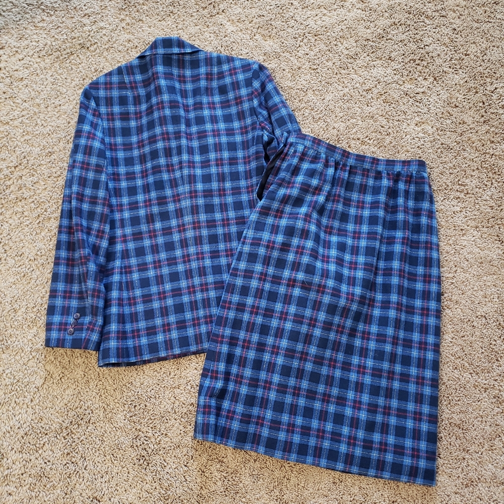 Pendleton Vintage 2 Button Blazer Midi Skirt Set … - image 7